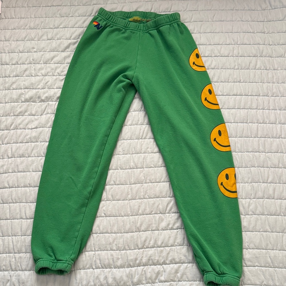 Aviator Nation Joggers with Smiley Faces size small